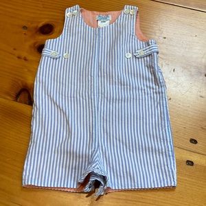 BEST & CO Boys 3M Seersucker Classic Romper Button Sleeveless Shorts Length